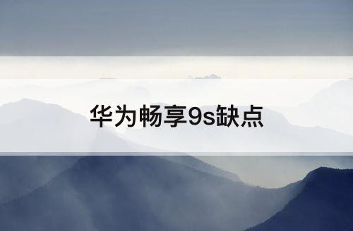 华为畅享9s缺点