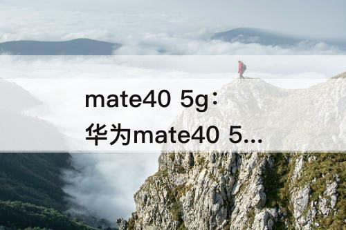 mate40 5g：华为mate40 5g版本参数