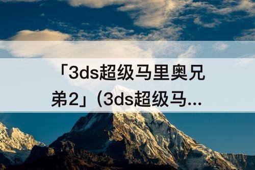 「3ds超级马里奥兄弟2」(3ds超级马里奥兄弟2隐藏关卡)