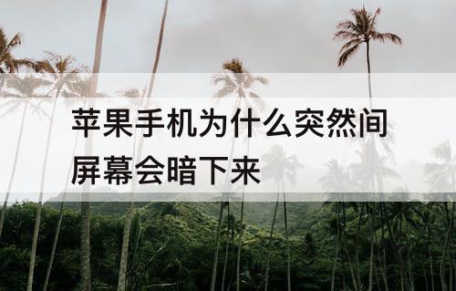 苹果手机为什么突然间屏幕会暗下来