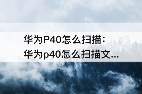 华为P40怎么扫描：华为p40怎么扫描文件成为电子版