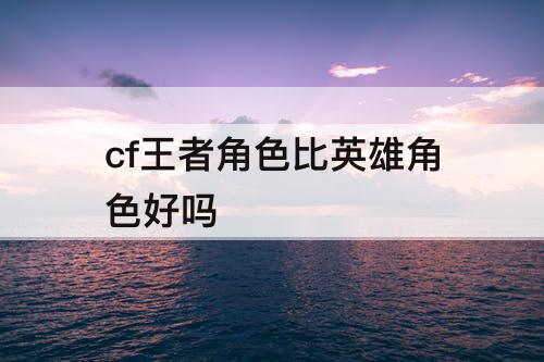 cf王者角色比英雄角色好吗