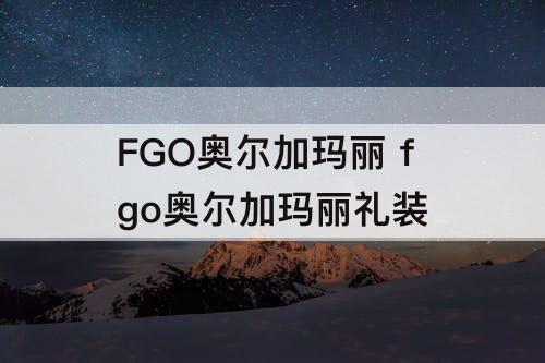 FGO奥尔加玛丽 fgo奥尔加玛丽礼装
