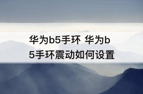 华为b5手环 华为b5手环震动如何设置