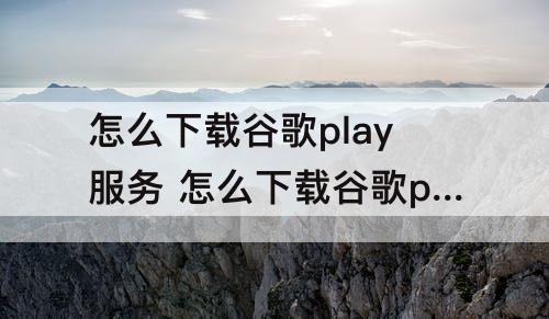 怎么下载谷歌play服务 怎么下载谷歌play服务框架