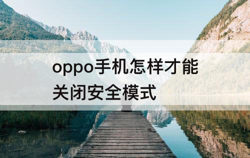 oppo手机怎样才能关闭安全模式