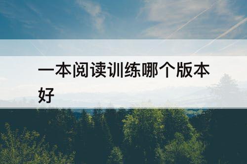 一本阅读训练哪个版本好
