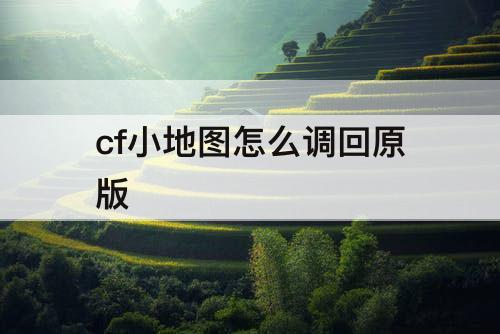 cf小地图怎么调回原版