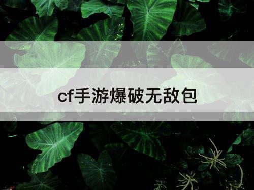 cf手游爆破无敌包