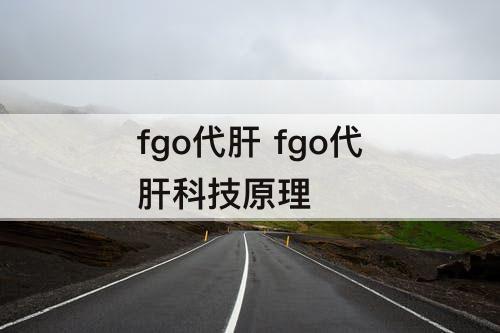 fgo代肝 fgo代肝科技原理