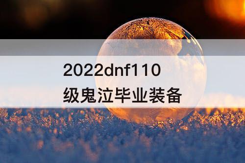 2022dnf110级鬼泣毕业装备
