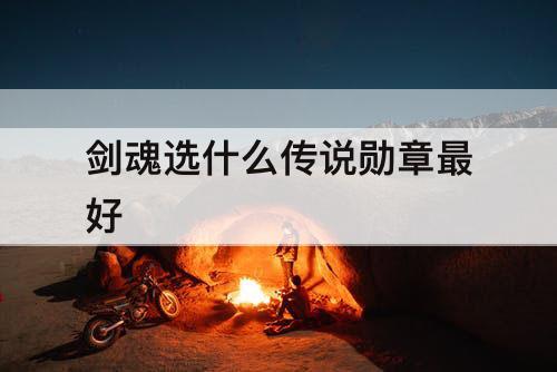 剑魂选什么传说勋章最好