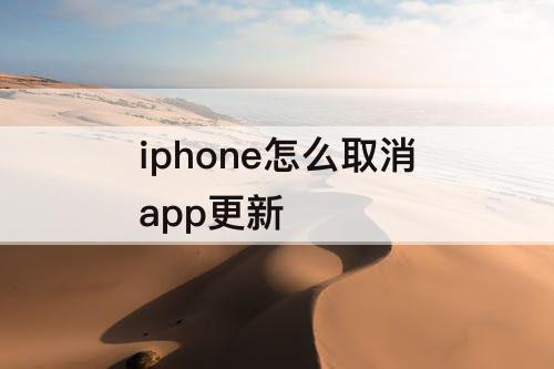 iphone怎么取消app更新