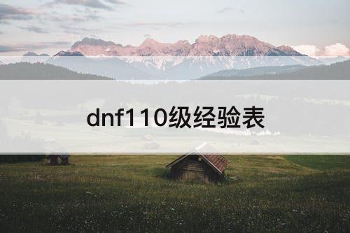 dnf110级经验表