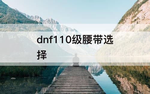 dnf110级腰带选择
