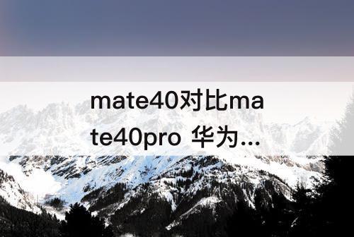 mate40对比mate40pro 华为mate40对比mate40pro+