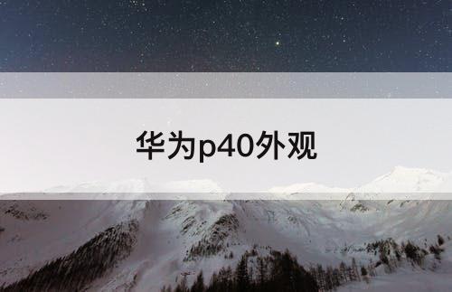 华为p40外观