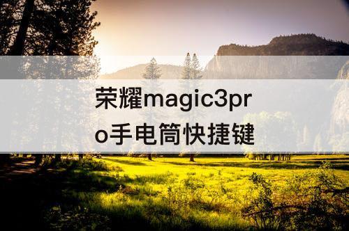 荣耀magic3pro手电筒快捷键