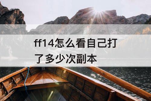 ff14怎么看自己打了多少次副本