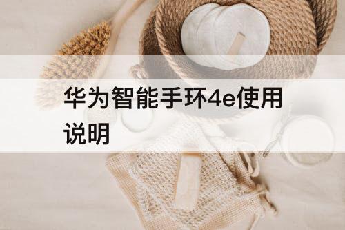 华为智能手环4e使用说明