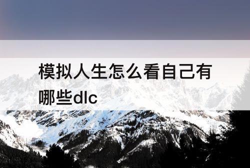 模拟人生怎么看自己有哪些dlc