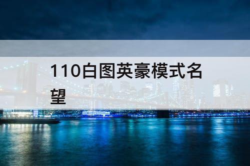 110白图英豪模式名望