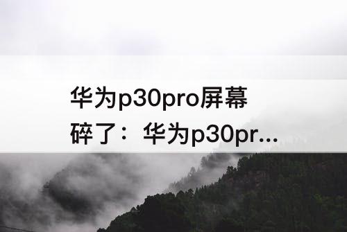 华为p30pro屏幕碎了：华为p30pro屏幕碎了还能用吗