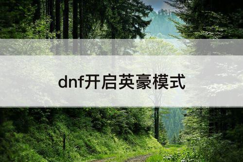 dnf开启英豪模式