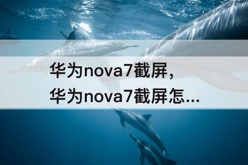 华为nova7截屏，华为nova7截屏怎么截一部分