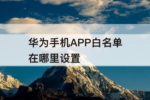 华为手机APP白名单在哪里设置