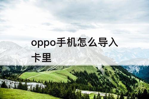 oppo手机怎么导入卡里