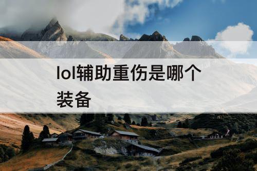 lol辅助重伤是哪个装备
