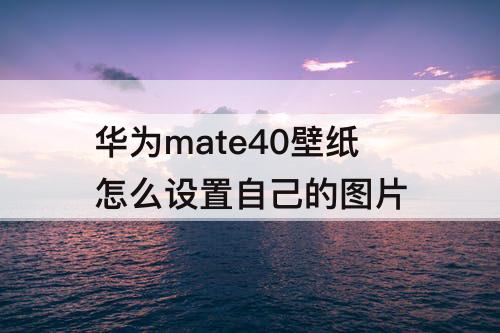 华为mate40壁纸怎么设置自己的图片