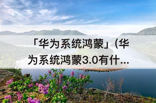 「华为系统鸿蒙」(华为系统鸿蒙3.0有什么功能)