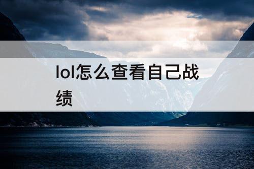 lol怎么查看自己战绩