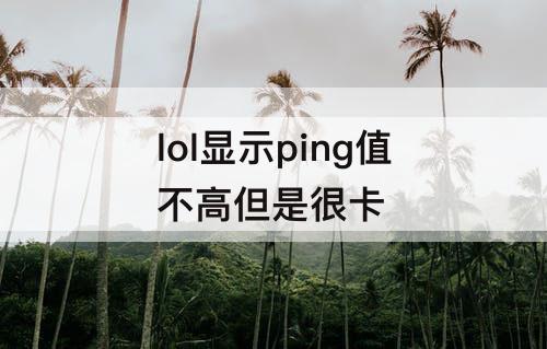 lol显示ping值不高但是很卡