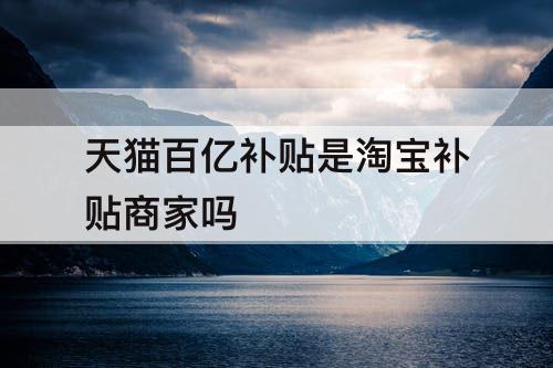 天猫百亿补贴是淘宝补贴商家吗