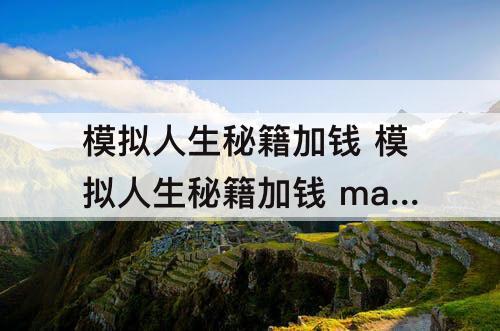 模拟人生秘籍加钱 模拟人生秘籍加钱 mac