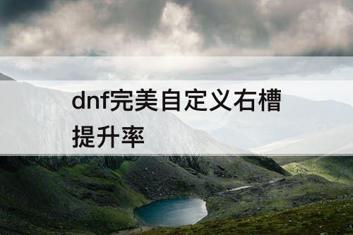 dnf完美自定义右槽提升率