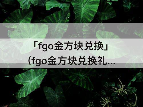 「fgo金方块兑换」(fgo金方块兑换礼装)