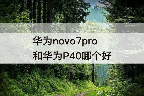 华为novo7pro和华为P40哪个好