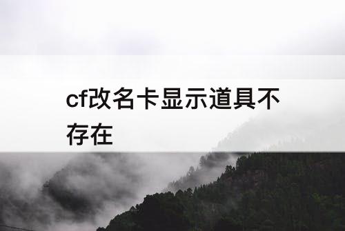 cf改名卡显示道具不存在