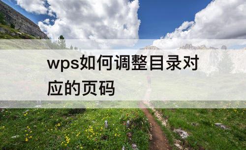 wps如何调整目录对应的页码