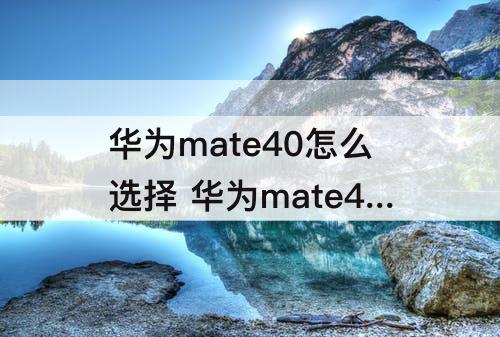 华为mate40怎么选择 华为mate40怎么选择复制转帖