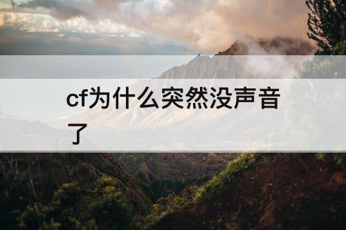 cf为什么突然没声音了