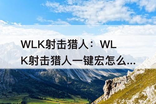 WLK射击猎人：WLK射击猎人一键宏怎么设置