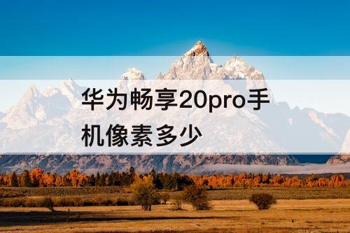 华为畅享20pro手机像素多少