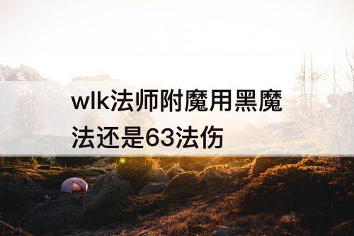 wlk法师附魔用黑魔法还是63法伤