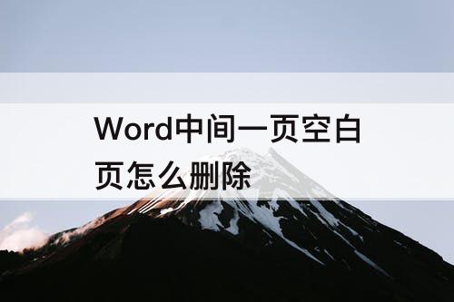 Word中间一页空白页怎么删除