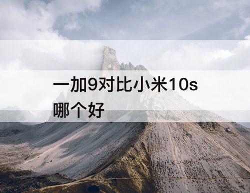 一加9对比小米10s哪个好